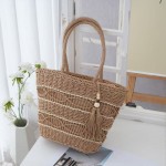 New Women's Straw Tote Bag — Spring Fashion Woven Bag, Casual Beach Tote, Simple Shell-Shaped Bag
